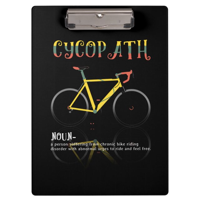 Definition Funny Cycling Addict Gift for Clipboard (Front)