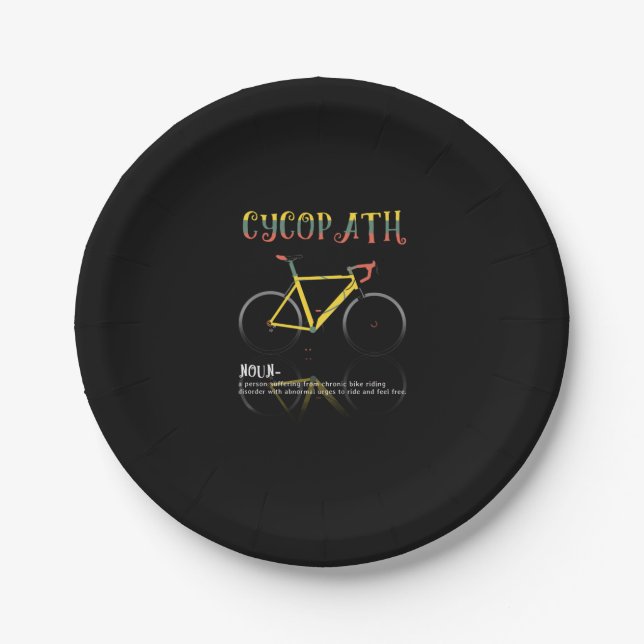 Definition Funny Cycling Addict Gift for Paper Plate (Front)