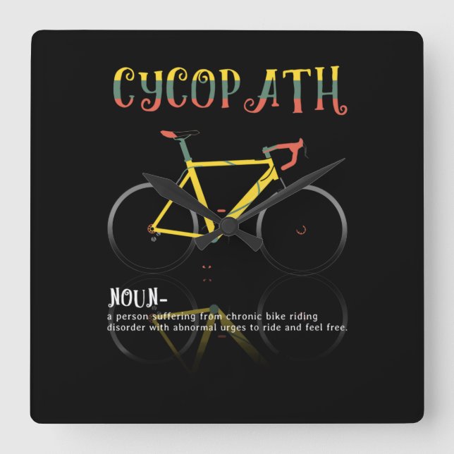 Definition Funny Cycling Addict Gift for Square Wall Clock (Front)