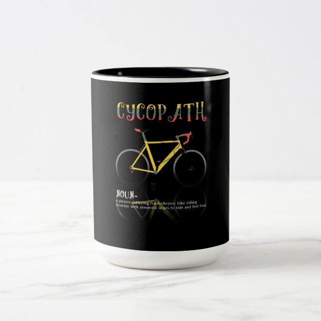 Definition Funny Cycling Addict Gift for Two-Tone Coffee Mug (Center)