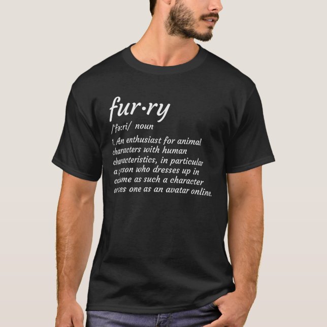 Definition Furry Fandom Furries Design Cosplay T-Shirt (Front)