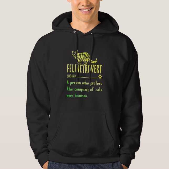 Definition Introvert Felinetrovert Cat Hoodie (Front)