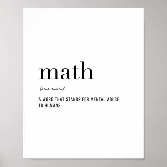 Definition Math Poster (Front)