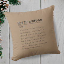 Definition of a Horsewoman Throw Pillow