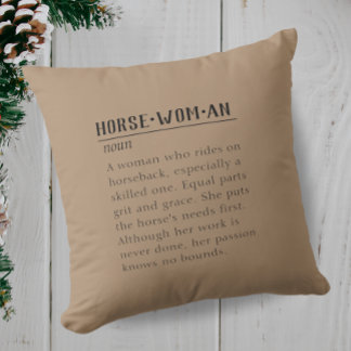 Definition of a Horsewoman Throw Pillow