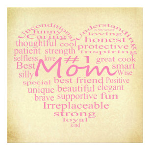 Definition Of A Mother-Heart Outline Photo Print