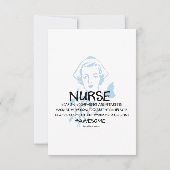 Definition of a Nurse Graduation Announcement Card (Front)
