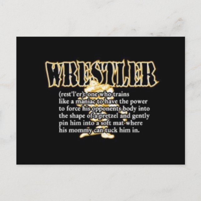 Definition of a Wrestler Postcard (Front)