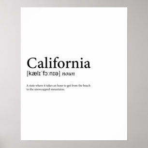 Definition of California Poster
