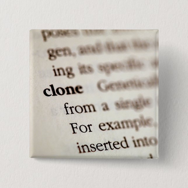 Definition of clone 15 cm square badge (Front)