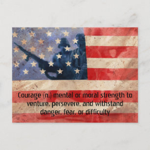 Definition of Courage Army Men Postcard