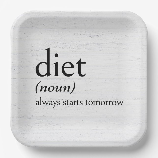 Definition of DIET Paper Plate (Front)