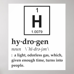 Definition of Hydrogen Poster