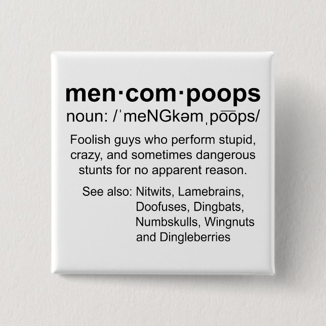 definition of Mencompoops 15 Cm Square Badge (Front)