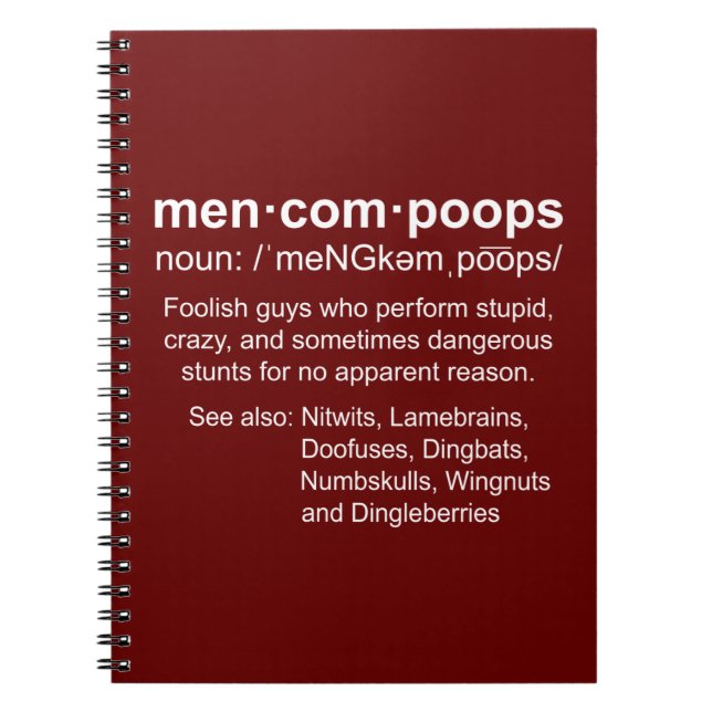 definition of Mencompoops Notebook (Front)