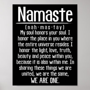Definition Of Namaste Meditation Yoga Hindu Buddhi Poster