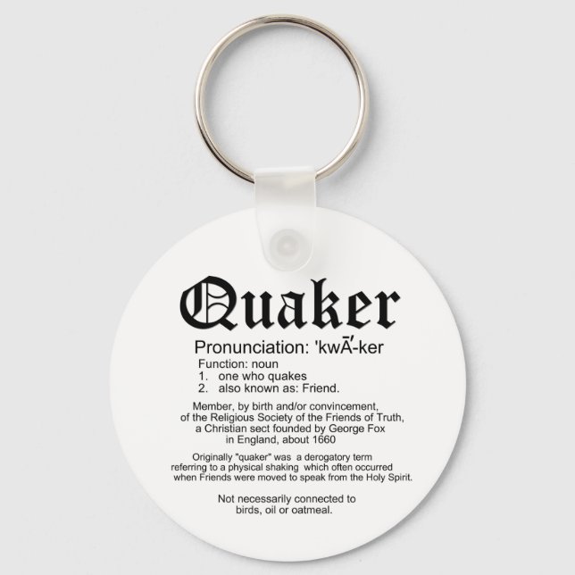 Definition of Quaker Key Ring (Front)