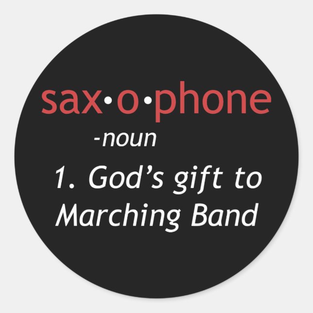Definition of Saxophone Classic Round Sticker (Front)