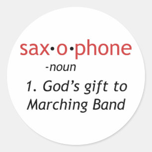 Definition of Saxophone Classic Round Sticker