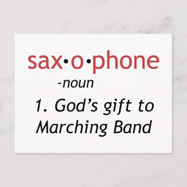 Definition of Saxophone Postcard (Front)