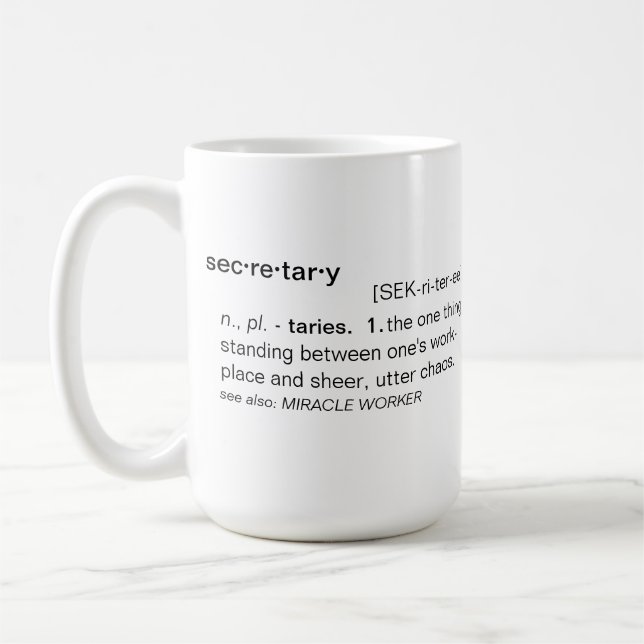 Definition of Secretary Funny Mug (Left)