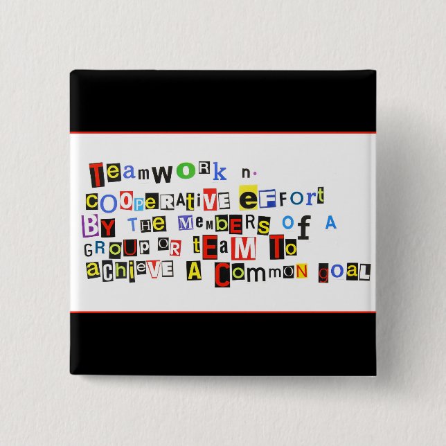 Definition of Teamwork 15 Cm Square Badge (Front)