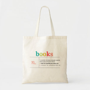 Definition on Books Colourful Text Tote Bag
