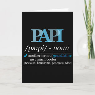 Definition Papi Funny Grandpa Dad Fathers Day Chri Card