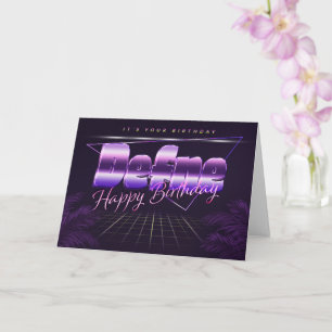 Defne Name Vorname lila retro Karte Geburtstag Card