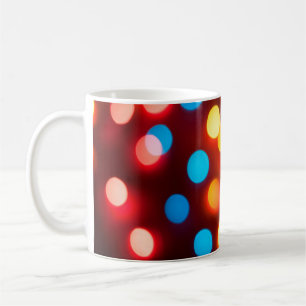 Defocused christmas lights. New Year bokeh. Abstra Coffee Mug