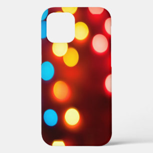 Defocused christmas lights. New Year bokeh. Abstra iPhone 12 Case