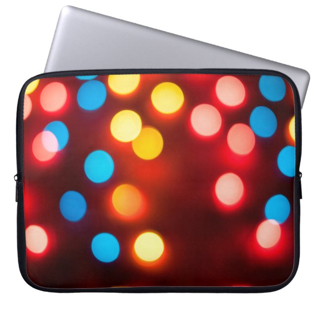 Defocused christmas lights. New Year bokeh. Abstra Laptop Sleeve (Front)