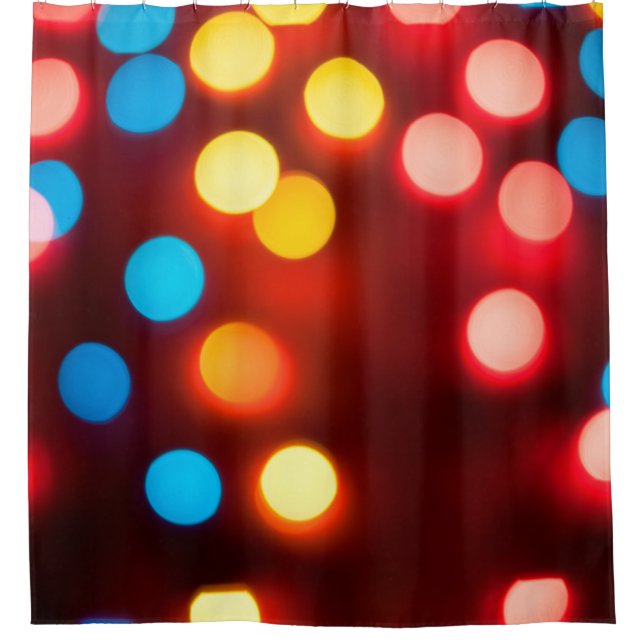 Defocused christmas lights. New Year bokeh. Abstra Shower Curtain (Front)