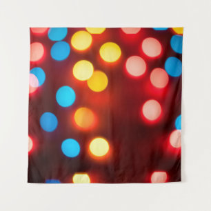 Defocused christmas lights. New Year bokeh. Abstra Tapestry