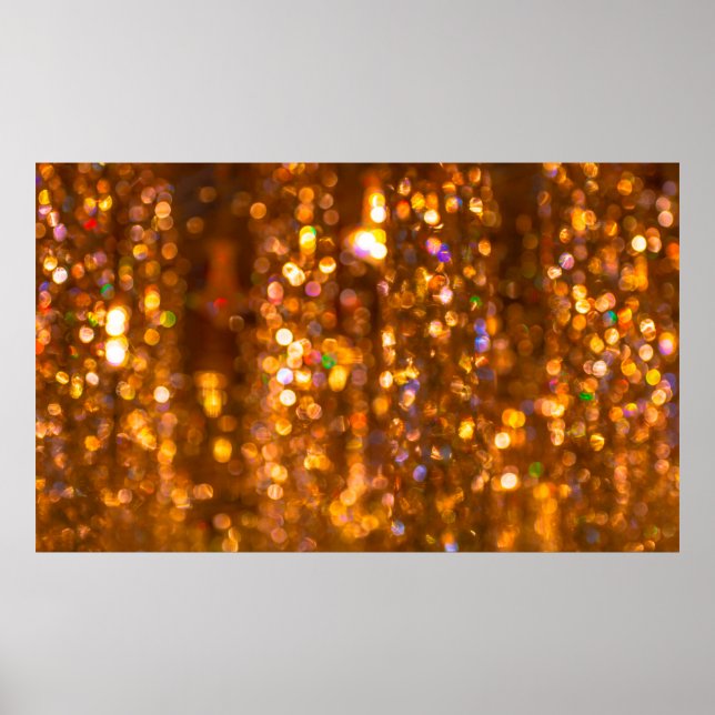Defocused gold abstract christmas background poster (Front)