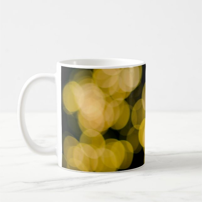 Defocused night light background. Abstract circula Coffee Mug (Left)