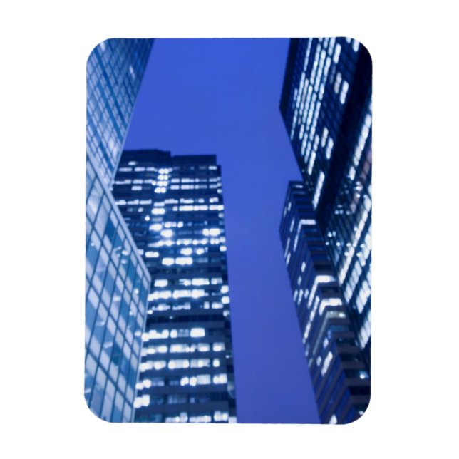 Defocused upward view of office building windows magnet (Vertical)