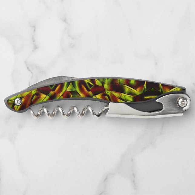 Deformed ties of burnt green ribbons corkscrew (Back)