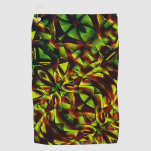 Deformed ties of burnt green ribbons golf towel
