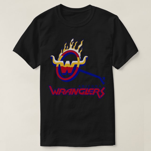 Defunct Arizona Wranglers USFL 1983 T-Shirt (Design Front)