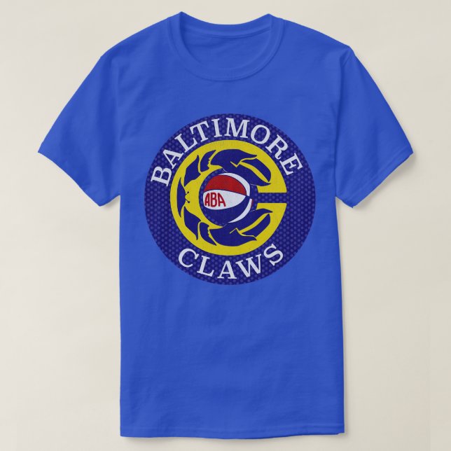 Defunct Baltimore Claws ABA Basketball 1976 TShirt (Design Front)