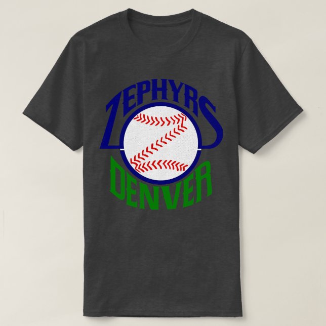 Defunct Denver Zephyrs Minor League Baseball 1989 T-Shirt (Design Front)
