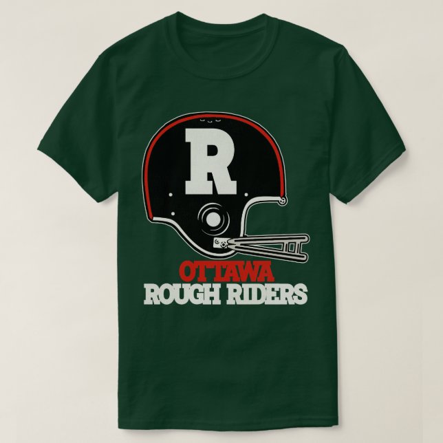 Defunct Ottawa Rough Riders  Team Helmet T-Shirt (Design Front)