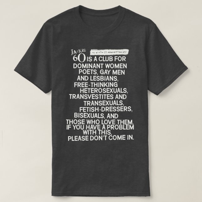 Defunct RULES 90s Gay Trans Nightclub T-Shirt (Design Front)