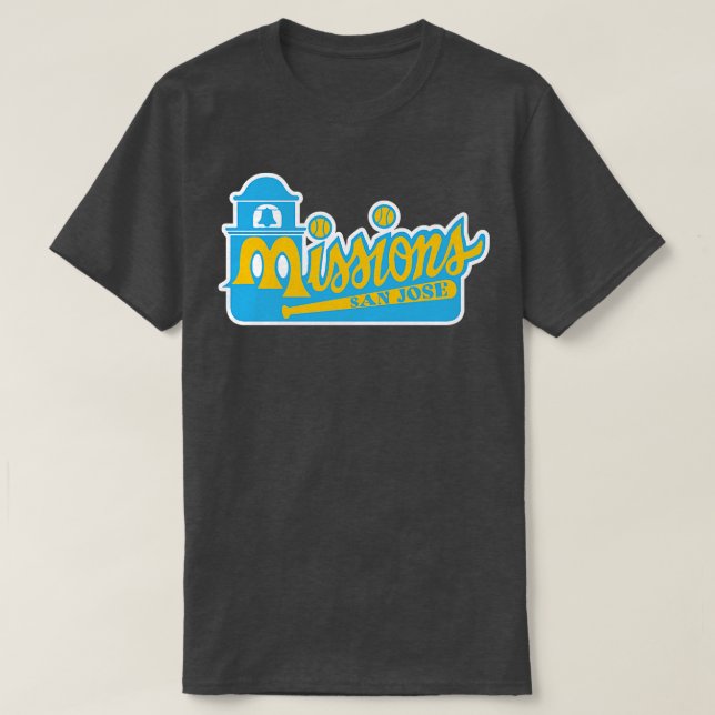 Defunct San Jose Missions Baseball Team TShirt (Design Front)