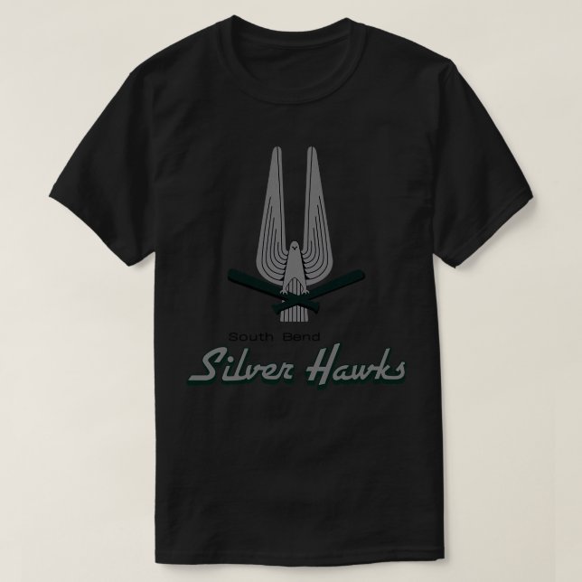 Defunct South Bend Silver Hawks Minor League Baseb T-Shirt (Design Front)