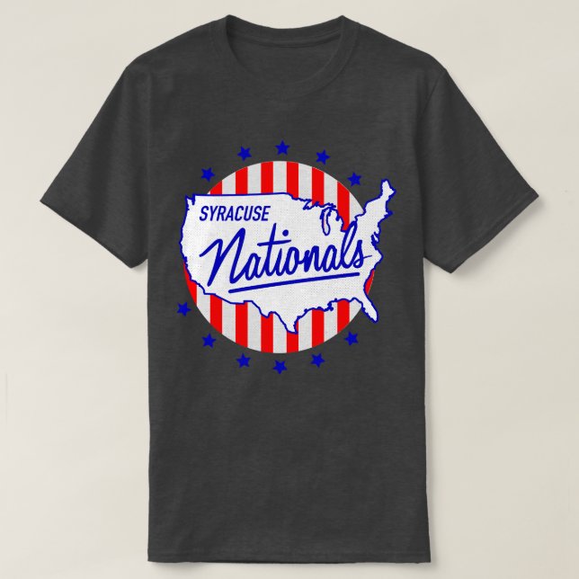 Defunct Syracuse Nationals NBL Basketball 1948 T-Shirt (Design Front)