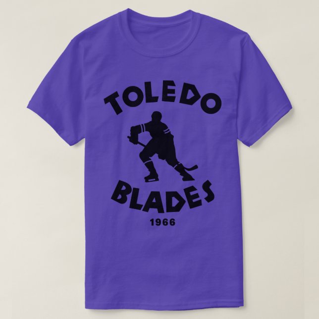 Defunct Toledo Blades IHL Hockey 1966 T-Shirt (Design Front)