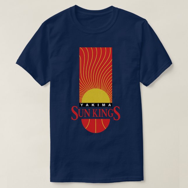 Defunct Yakima Sun Kings CBA Basketball 1990 T-Shirt (Design Front)