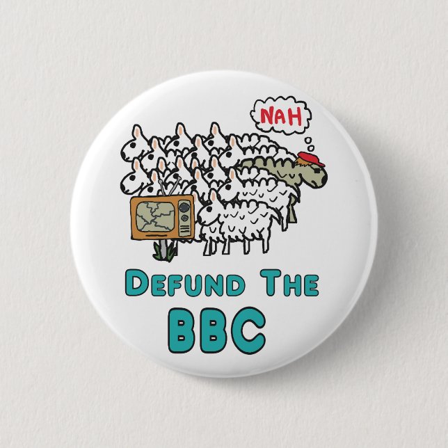Defund The BBC 6 Cm Round Badge (Front)
